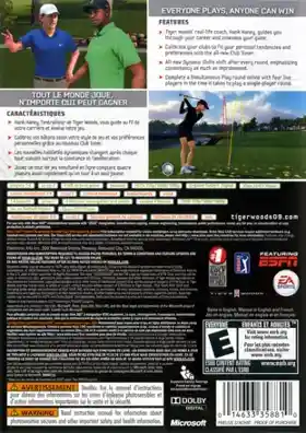 Tiger Woods PGA Tour 09 (USA) box cover back